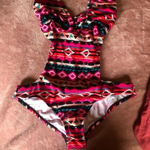 One piece cut out bathing suit